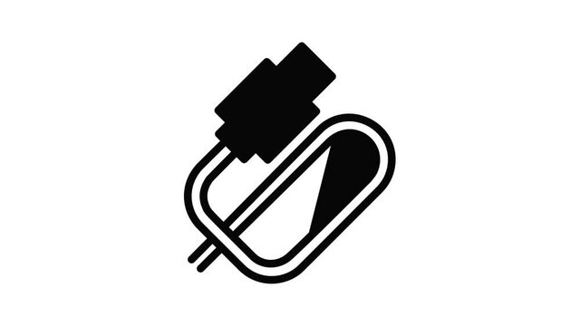 Electronic cigarette usb cable icon animation outline best object on white background