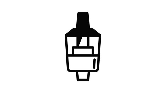 Vaporize mouthpiece icon animation outline best object on white background