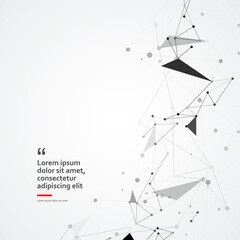 Abstract connection of dots lines. Communication science technology background. Vector illustration