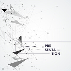 Grey graphic background dots with connections your design. Vector illustration