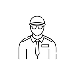 Security guard olor line icon. Pictogram for web page, mobile app, promo.