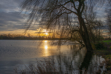 sunset over the river