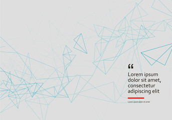 Modern network connection. Abstract tech design. Wireless communication. Blue geometric background. Modern shape concept. Social network