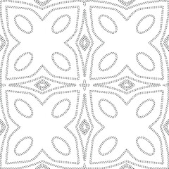  Geometric vector pattern with triangular elements. Seamless abstract ornament for wallpapers and backgrounds. Black and white colors.