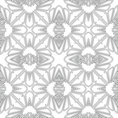  Geometric vector pattern with triangular elements. Seamless abstract ornament for wallpapers and backgrounds. Black and white colors.