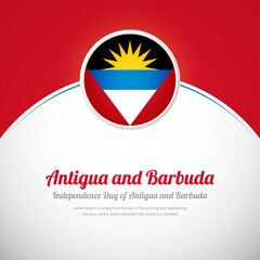 Antigua and Barbuda happy independence day with creative colorful country flag background