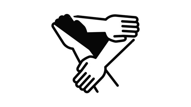 Triangle cohesion icon animation outline best object on white background