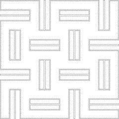  Geometric vector pattern with triangular elements. Seamless abstract ornament for wallpapers and backgrounds. Black and white colors.