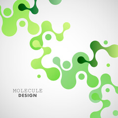 Abstract green molecules on white background. Vector logo design elements