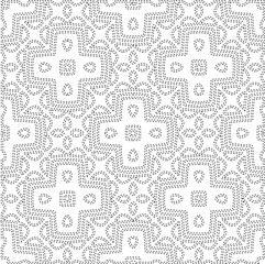 Geometric vector pattern with triangular elements. Seamless abstract ornament for wallpapers and backgrounds. Black and white colors.
