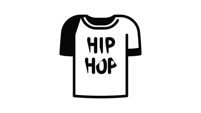 Hiphop tshirt icon animation outline best object on white background
