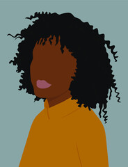 Woman. Black woman. Woman with afro hair