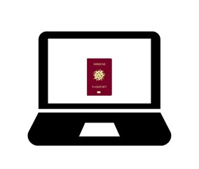 Passeport immunitaire dans un écran d'ordinateur