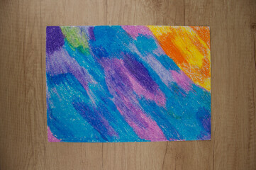 colorful oil pastels drawing texture for background