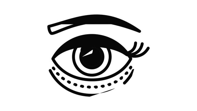 Lifting facial icon animation outline best object on white background