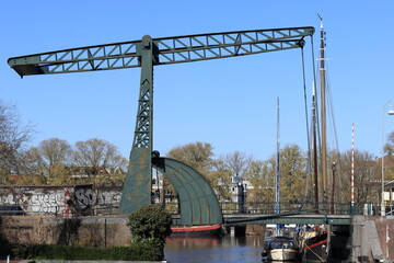 Amsterdam Entrepotdoksluis Green Iron Bridge