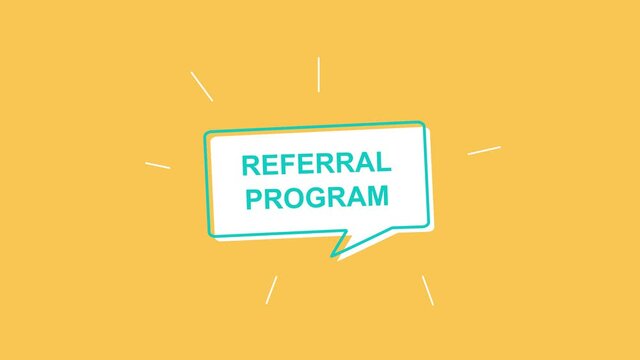 "Referral Program" Animated Title. 4K Text Footage of Recommendation and Affiliation Concepts.