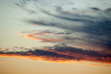 Clouds at sunset for a natural abstraction
