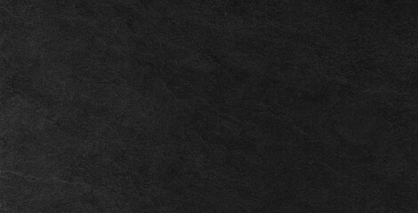 Panorama of Dark grey black slate background or texture. Black granite slabs background - 430373140