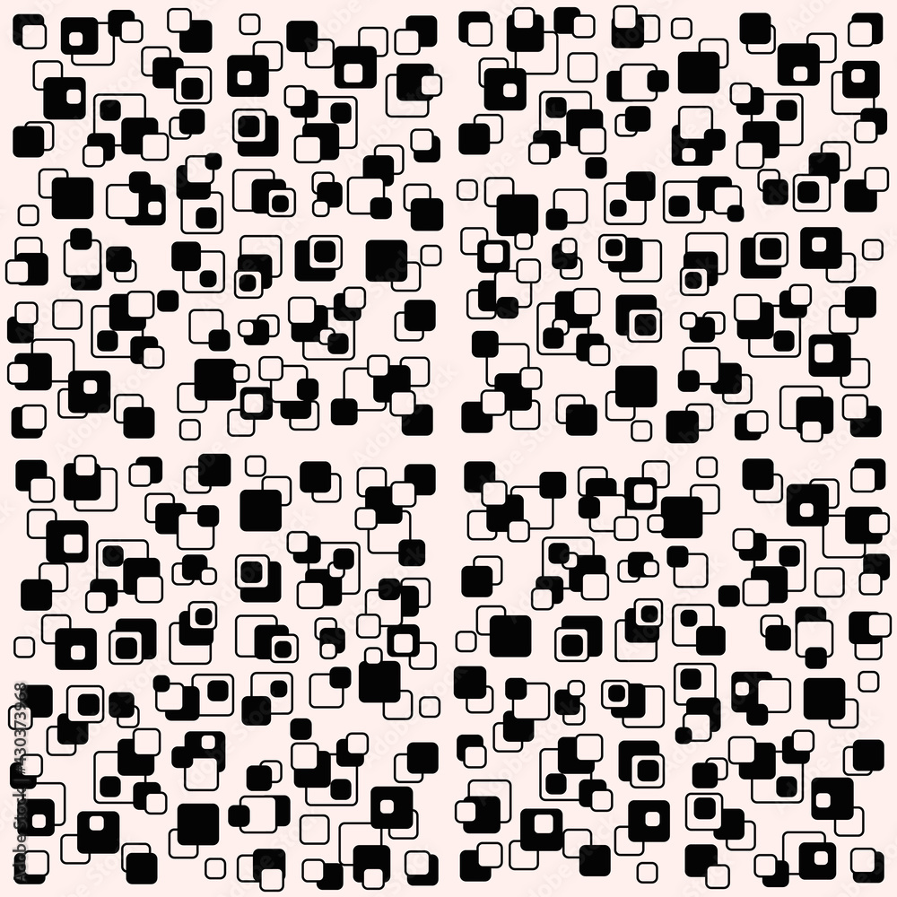 Poster Abstract and monochrome pattern. Vector black and white shapes. Spotted and abstract pattern.