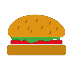 hamburger isolated on white