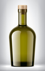 Color Glass bottle on background. Cork version. 