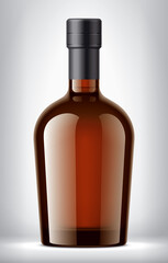 Color Glass bottle on background. Black Foil version. 