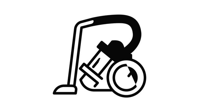Turbo vacuum cleaner icon animation outline best object on white background