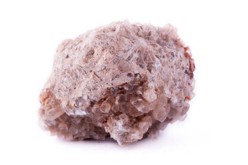 macro aragonite stone on a white background
