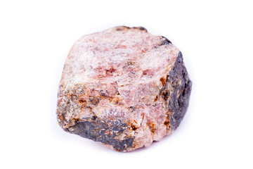 macro mineral andalusite stone on a white background