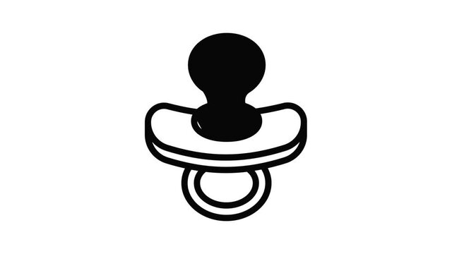 Rubber pacifier icon animation outline best object on white background