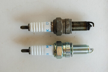 spark plug compare with new and old