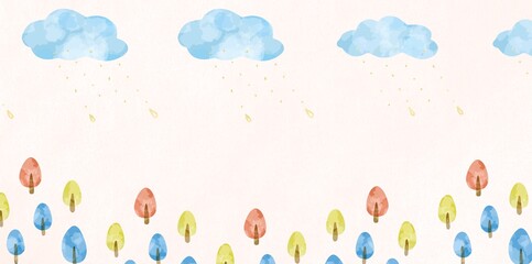 雨の日の森のフレーム