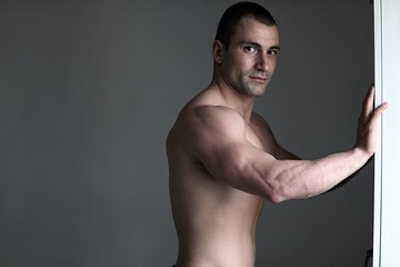 Fototapeta premium Male modelling at the studio 