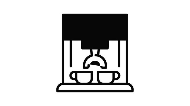 Professional coffee machine icon animation outline best object on white background
