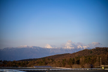 sunrise in the mountains
