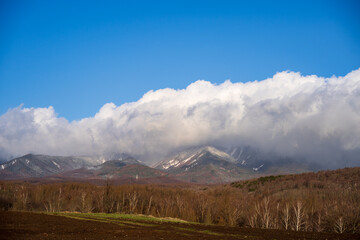 mountains and clouds