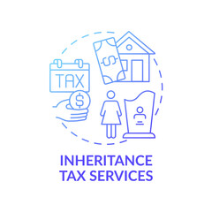 Inheritance tax services concept icon. Wealth management idea thin line illustration. Earnings from deceased estate. Beneficiary relationship to decedent. Vector isolated outline RGB color drawing