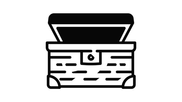 Open dower chest icon animation outline best object on white background