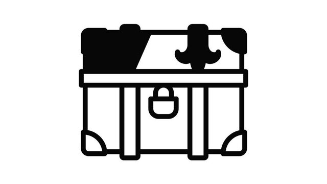 Old dower chest icon animation outline best object on white background
