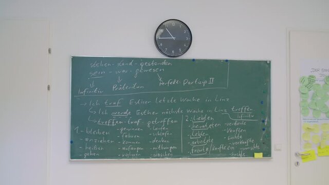 german grammar on black board