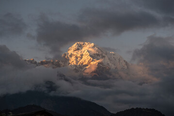 View on the South Annapurna. Himalayan Range.