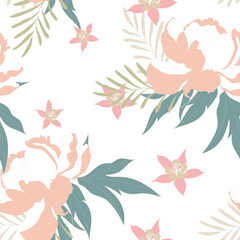 Beautiful seamless pattern with floral background.
