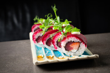 sushi set on the dish