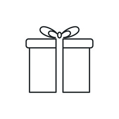 Gift symbol illustration. Trendy flat design style on white background