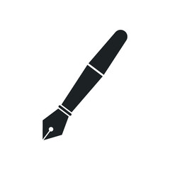 Fountain pen icon. Pen icon symbol. Simple design style on white background