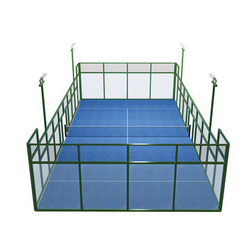 Padel court yard 3D rendering
