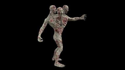 Fototapeta na wymiar Zombie mutant 2 3D Render