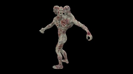 Zombie mutant 2 3D Render