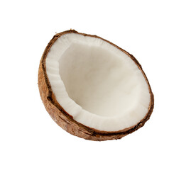 Half coconut isolated on white background